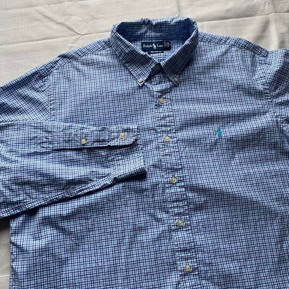 Ralph Lauren Custom Fit Plaid Long Sleeve Button‎ Down Shirt